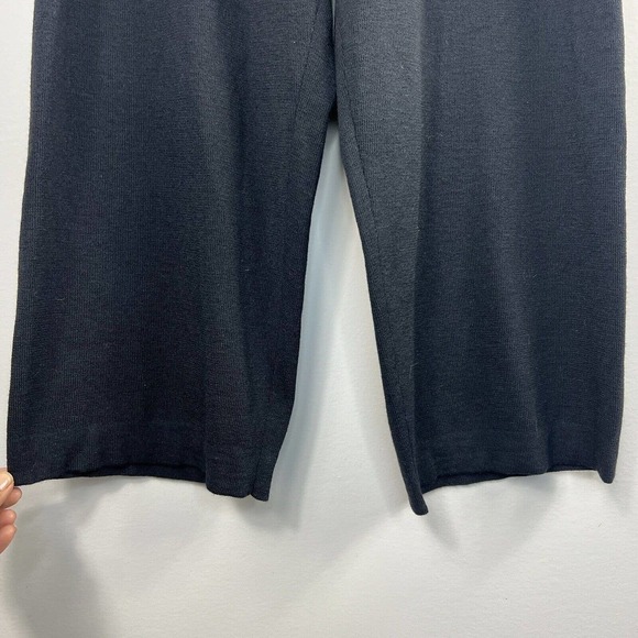 Eileen Fisher Black Wide Crop Pant Size M NWT Washable Wool Pull On - Picture 3 of 11